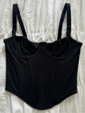 SKIMS Black Structured Bustier Tank Top